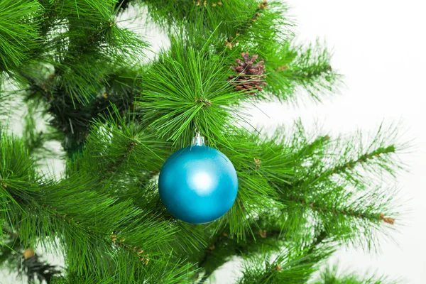 Bola de Navidad en rama de abeto — Foto de Stock