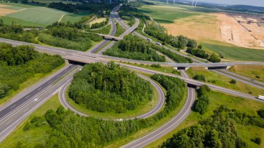 Aerial View of German Autobahn
