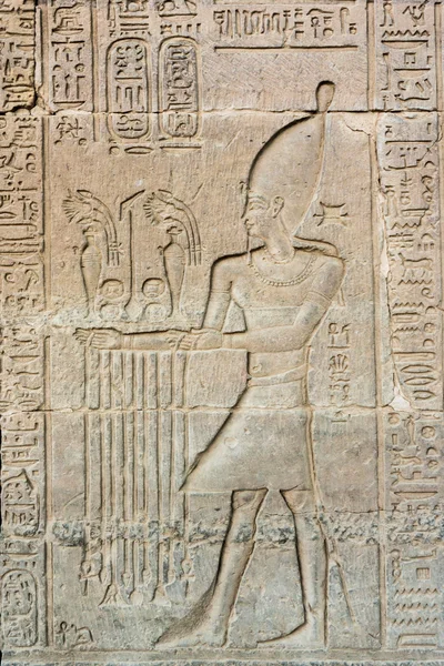 Єгипетські ієрогліфи на кам'яну стіну. — стокове фото