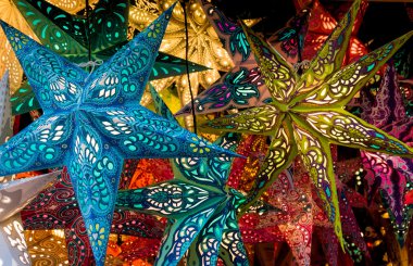 Renkli Noel yıldız.