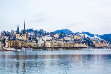 Lucerne cityscape, İsviçre. 