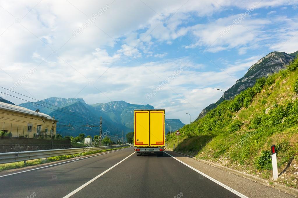 truck on road in mountains