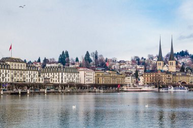 Lucerne cityscape, İsviçre. 