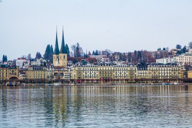 Lucerne cityscape, İsviçre. 
