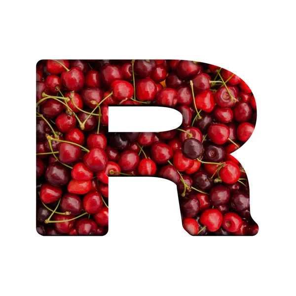 Cherry  letter R. Cherry  alphabet — Stock Photo, Image