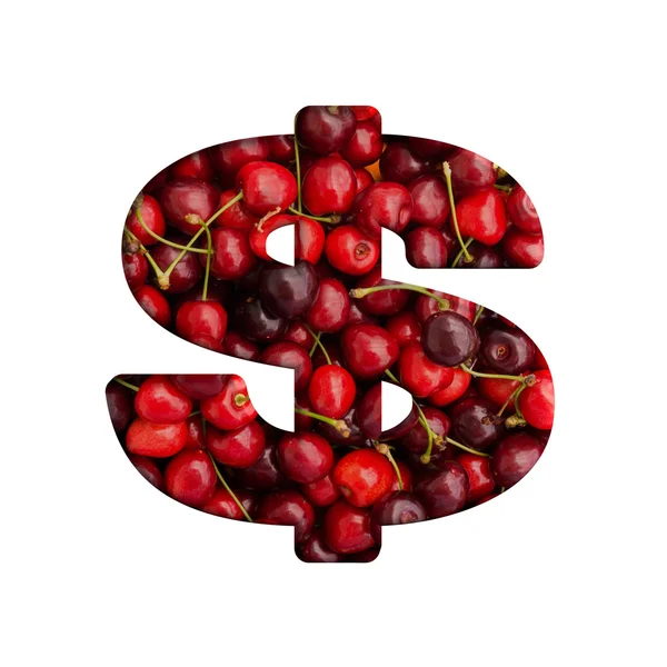 Cherry  dollar sign — Stock Photo, Image