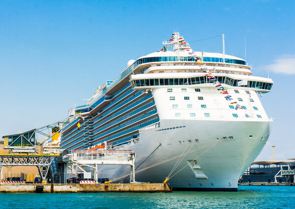 Cruise ship anchored
