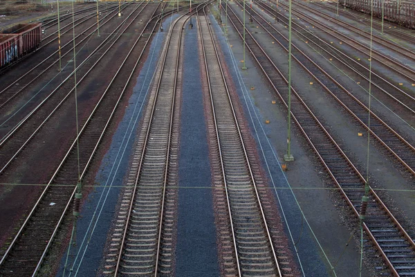 Vías del tren ferroviario — Foto de Stock