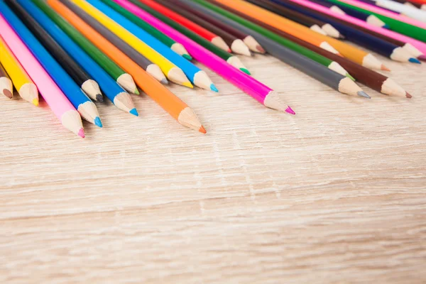 Multicolored pensils on table — Stock Photo, Image