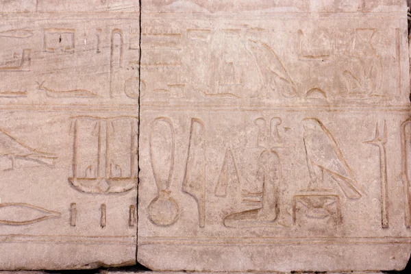 Ägyptische Hieroglyphen an der Wand. — Stockfoto