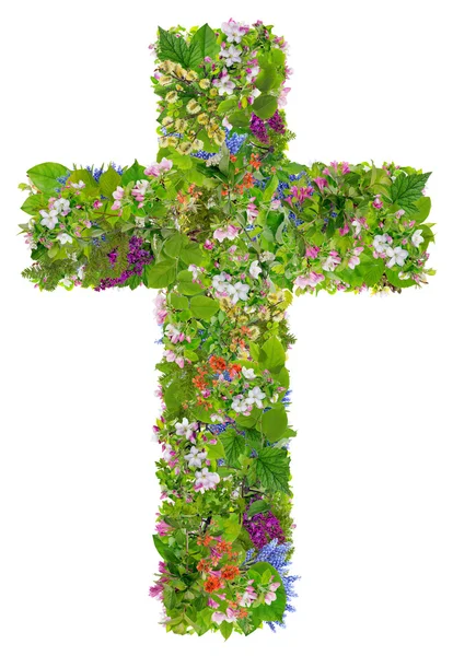 Easter green spring cross of Jesus — Stock Photo, Image