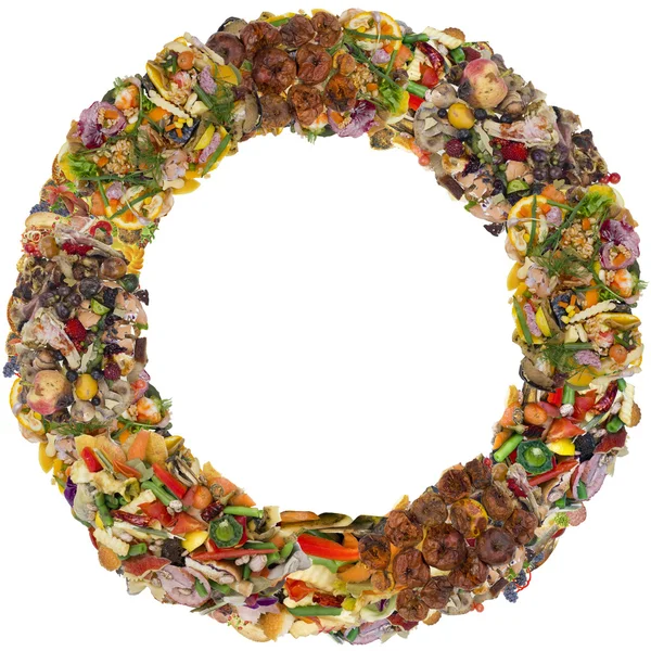 Zepsute jedzenie okrągłe ramki — Zdjęcie stockowe