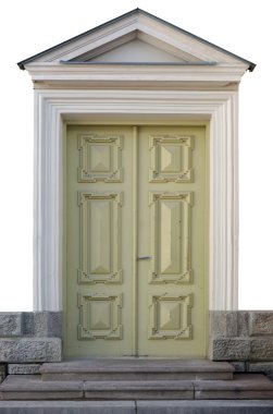 Yellow isolated door  clipart