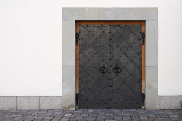 Moderne stilized ijzeren deur — Stockfoto