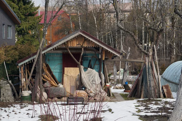 The emigrants  slum and shed — стокове фото