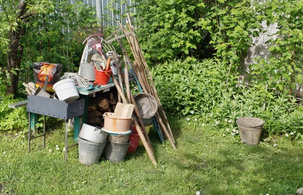 Uppsättning enkla jordbruks verktyg — Stockfoto