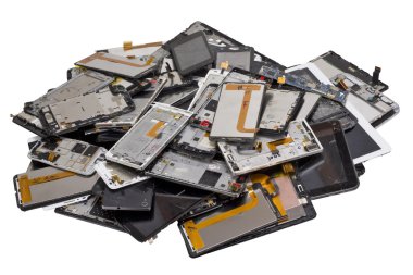  Yalıtılmış kırık telefon yığını