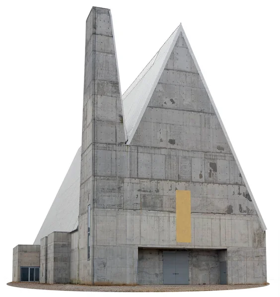 Onafgewerkte Nieuwe Katholieke Kerk Van Grijs Gewapend Beton — Stockfoto