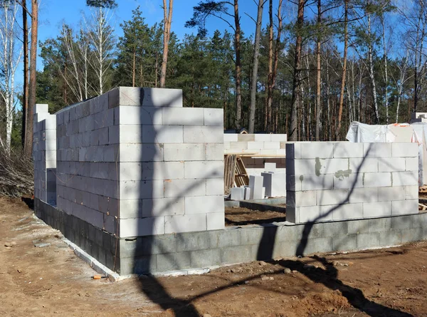 Início Construção Uma Casa Rural Floresta — Fotografia de Stock