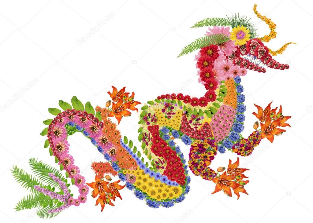 Red fiery Chinese dragon