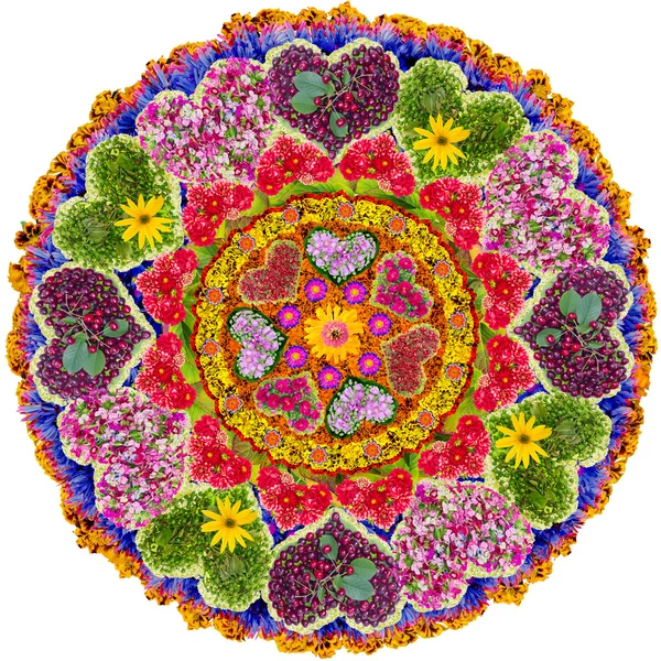 Isolierte florale Liebe Mandala — Stockfoto