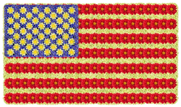 Flagga Usa från blommor — Stockfoto