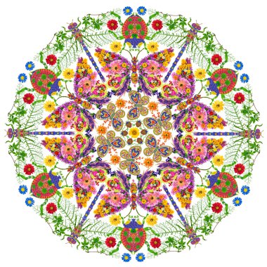 Böcekler mandala 