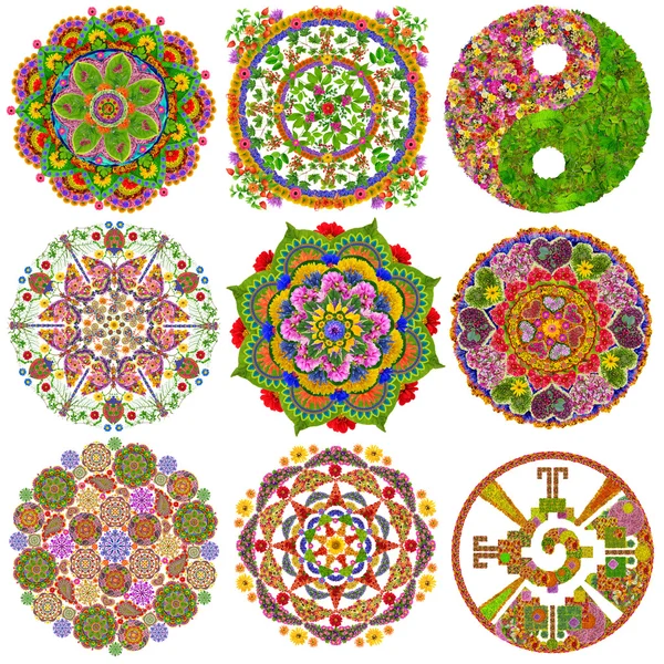 Florales Mandala-Set — Stockfoto