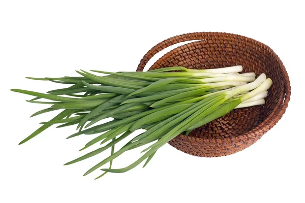 Groene salade uien bladeren — Stockfoto