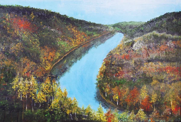 Der stille Fluss des Herbstes — Stockfoto