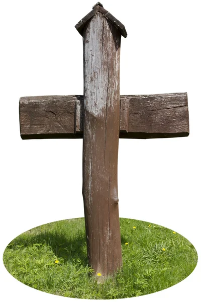 A cruz de madeira marrom — Fotografia de Stock