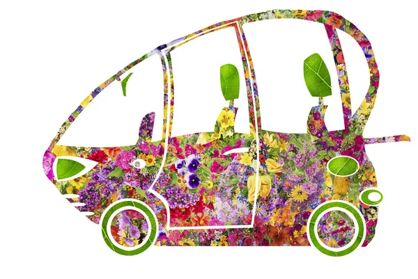Groene zomer bio auto concept — Stockfoto