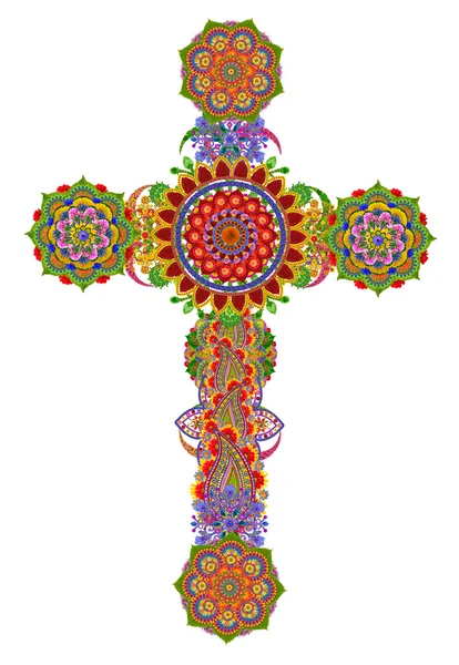 Cruz floral de mi Dios — Foto de Stock