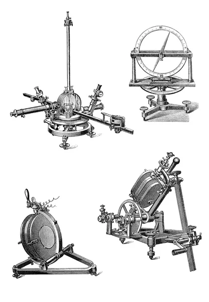 Vintage geodetiska och astronomiska enheter — Stockfoto