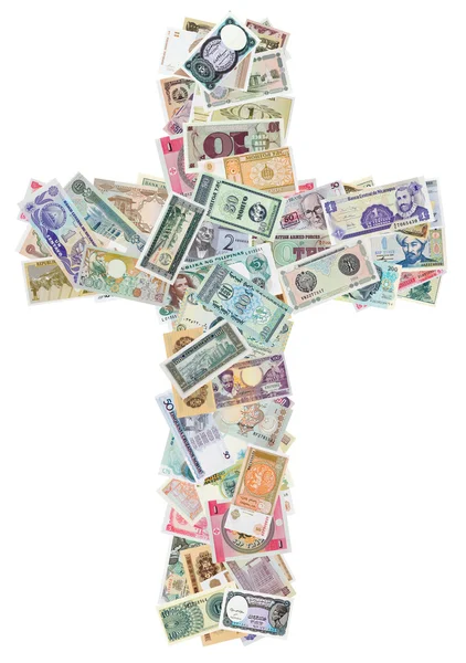 Cross from money — Stock Photo, Image