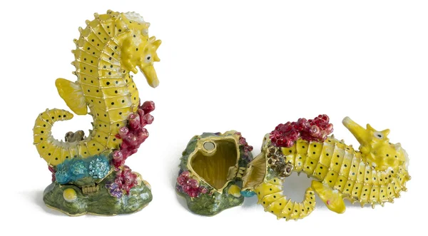 Vis sea horse - metalen doos voor sieraden — Stockfoto