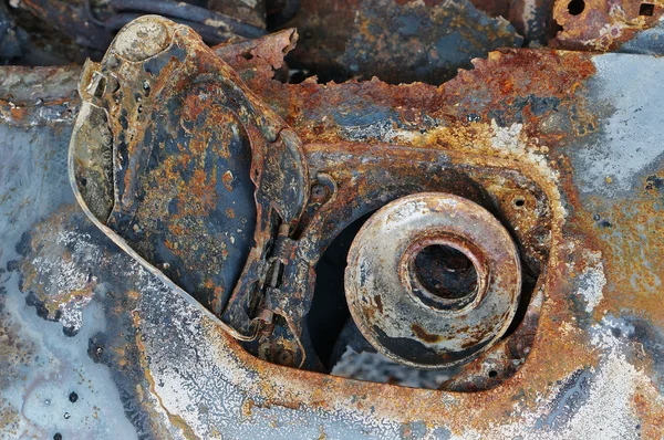 Tanque de gasolina do carro queimado — Fotografia de Stock