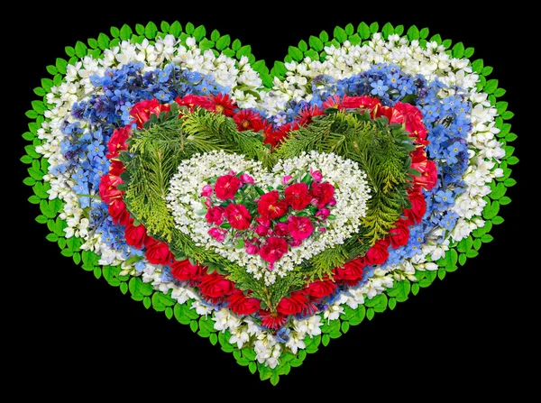 Smuteční Květinové srdce — Stock fotografie