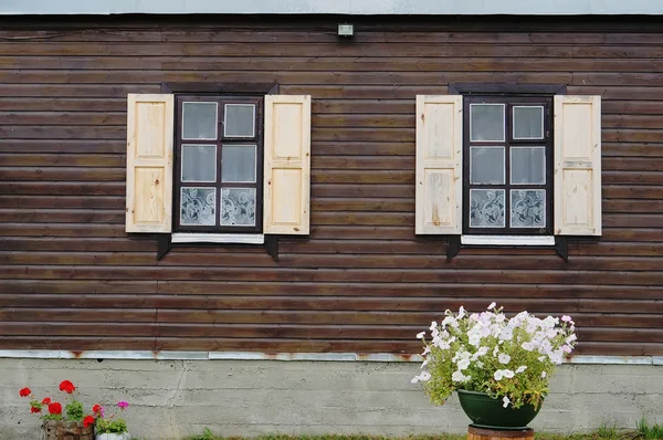 Rustykalny styl windows — Zdjęcie stockowe