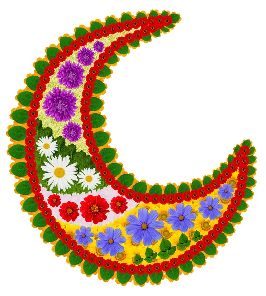 Puolikuu kukka buddhalaisuus mandala — kuvapankkivalokuva