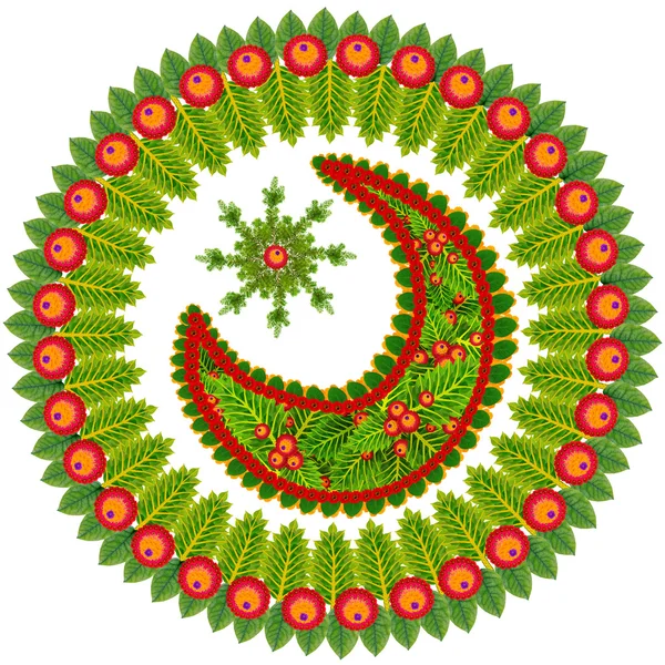 Christmas round wreath from Holly — Stock Photo, Image