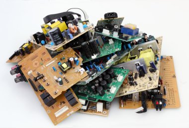 heap of electronic printed circuit boards
