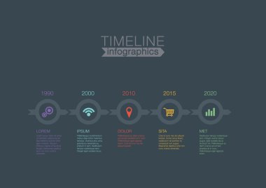 zaman çizelgesi infographics daireler financi tasarım şablonunda vektör