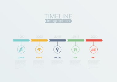 zaman çizelgesi infographics iş yıl tasarım şablonunda vektör