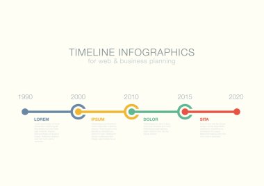 zaman çizelgesi infographics daireler financi tasarım şablonunda vektör