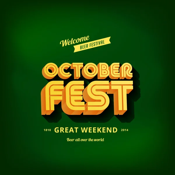 Festival Octoberfest tipografía vintage estilo retro vector desig — Vector de stock