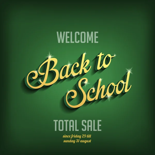 Back to School vector typography design poster template — Stock Vector