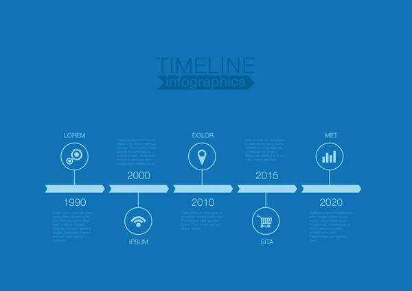 Tijdlijn infographics één kleur vector ontwerpsjabloon voor finan — Stockvector