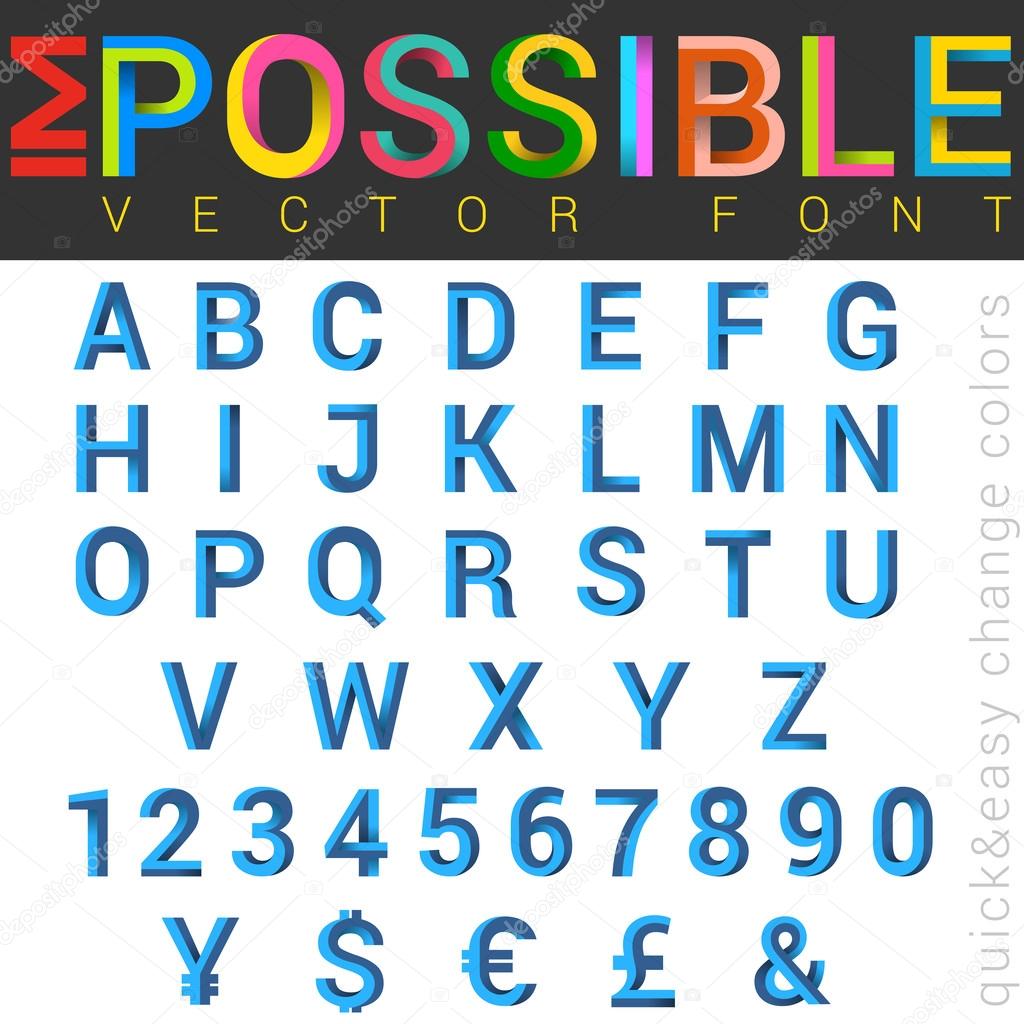 ABC Font impossible letters vector design.