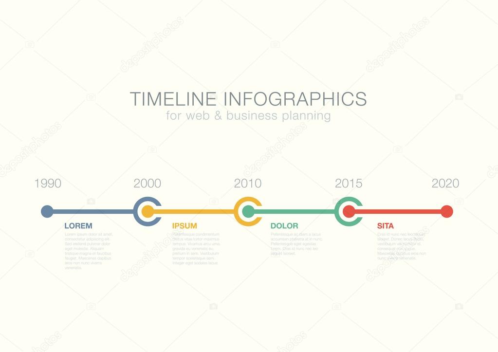 Timeline Infographics circles vector design template for financi